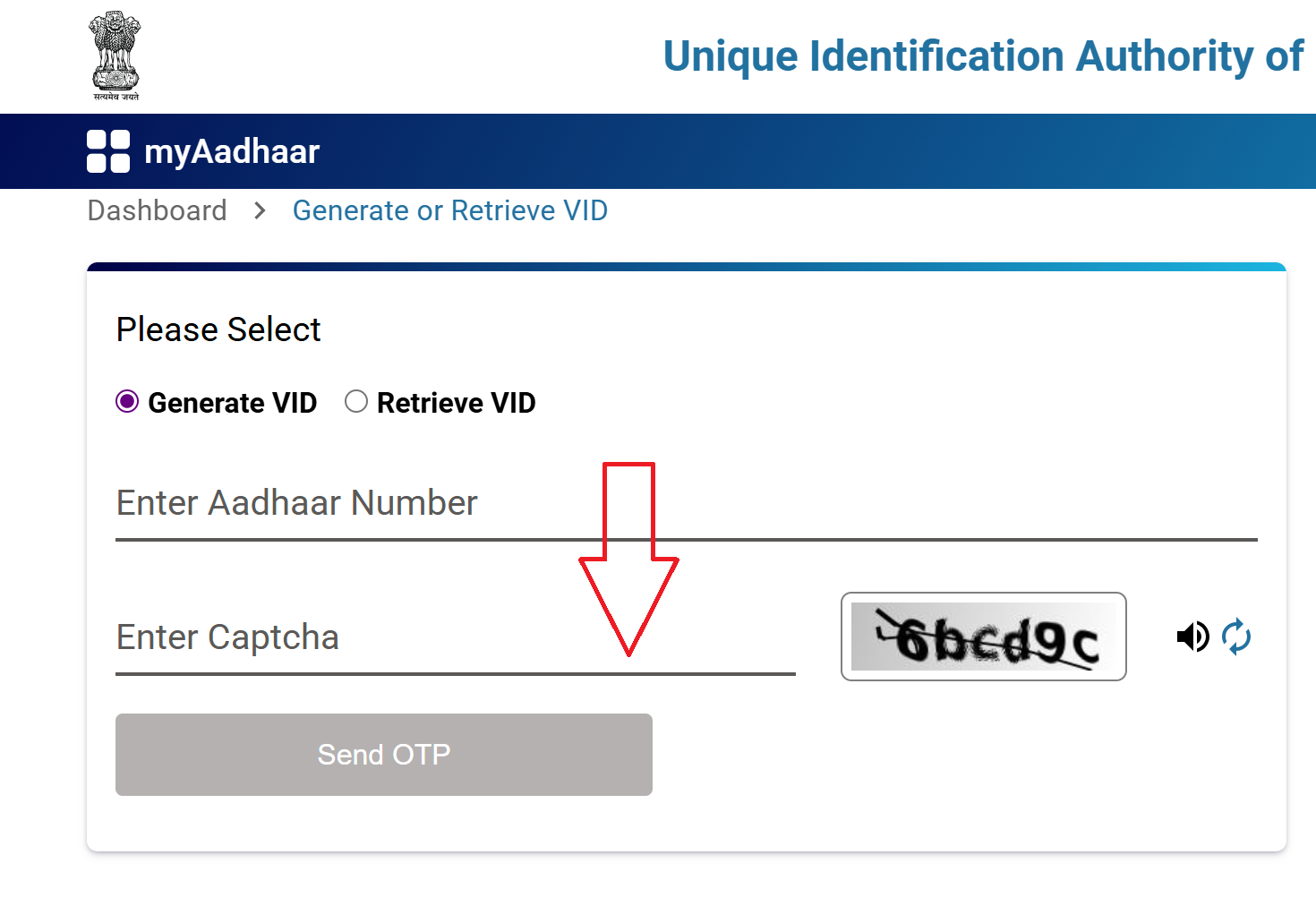 Generate or Retrieve VID Page